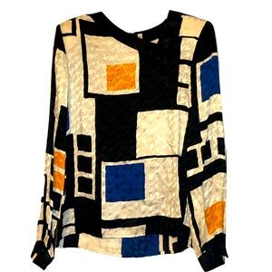 Neiman-Marcus size M silk blouse rich and soft. Asymmetrical neckline